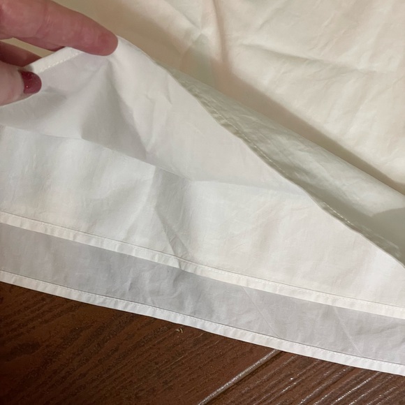 Banana Republic on off shoulder White Cotton Dress size large short sleeve lined - Picture 10 of 16